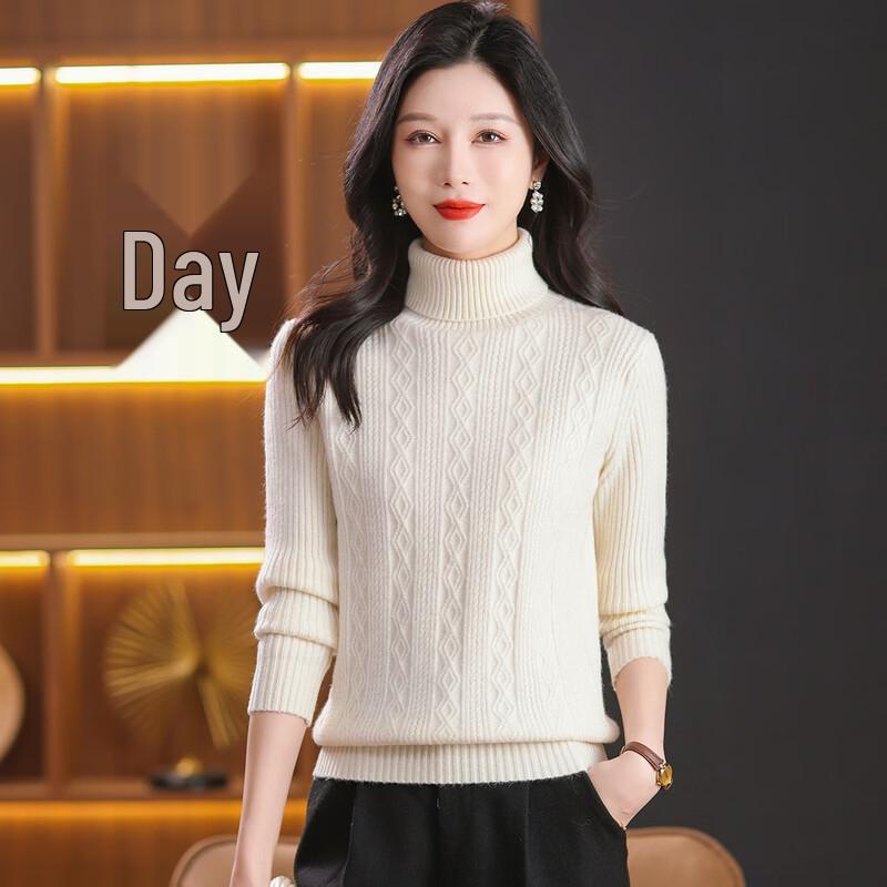 SNOWFLYING Women's Thick Ribbed High-Neck Sweater