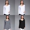 Simple Solid Color Off Shoulder Design Women Long Sleeved Top For Fall Comfort