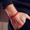 Einfacher Stil Mann Seil Armband Edelstahl Magnetverschluss Glück Rotes Schnur Kette Armband Klasse A Stoff Zweischichtig Anhänger Armband