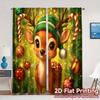 2pcs,Curtains Cute Christmas Reindeer Holiday Cheer Chic Pattern Curtains Fabric Curtains Holiday Decorative for Living Room,