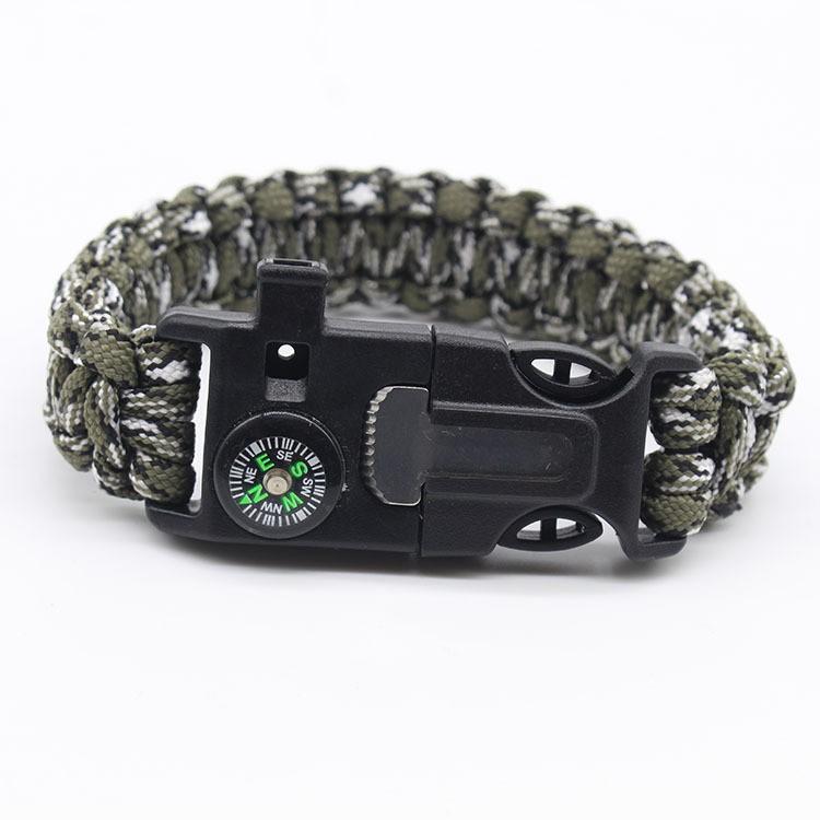 Braccialetto di Sopravvivenza in Paracord 5-in-1 Braccialetto da Polso Multifunzionale di Emergenza per Campeggio Escursionismo Avventura