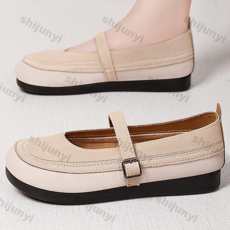 Fashion 2025 Women's Summer Lightweight Breathable Casual Shoes Fashion Buckles Anti Slip Flat Shoes Height Increasing Women Loafers
