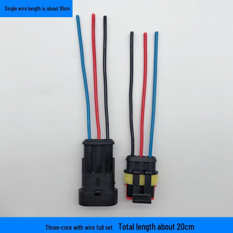 2P Waterproof Automotive Wiring Harness Connector, HID Male-Female Plug with 4-Core Terminals.