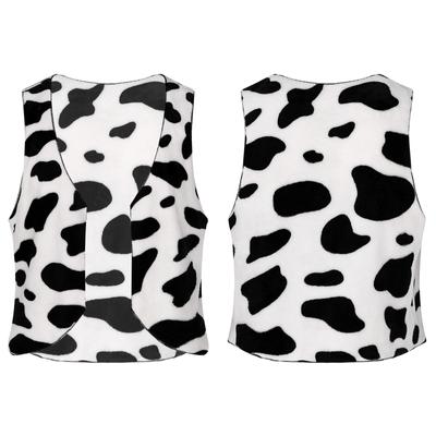 Vestă de Halloween pentru bărbați Costum de rochie de flanel, fără mâneci, vestă cu imprimeu de vaca Topuri