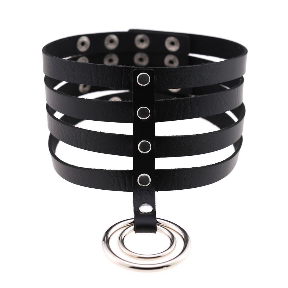 DIEZI Different Style Hip Hop Leather Choker Necklace Women Men Harajuku Gothic Punk Sexy Circle Tassel Chain Necklace Jewelry