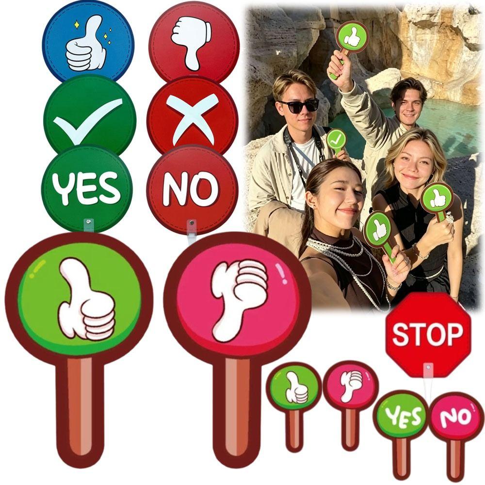 8pcs Yes/No KT Board Right/Wrong Hand Held Response Card Hold Up The Sign School Competition