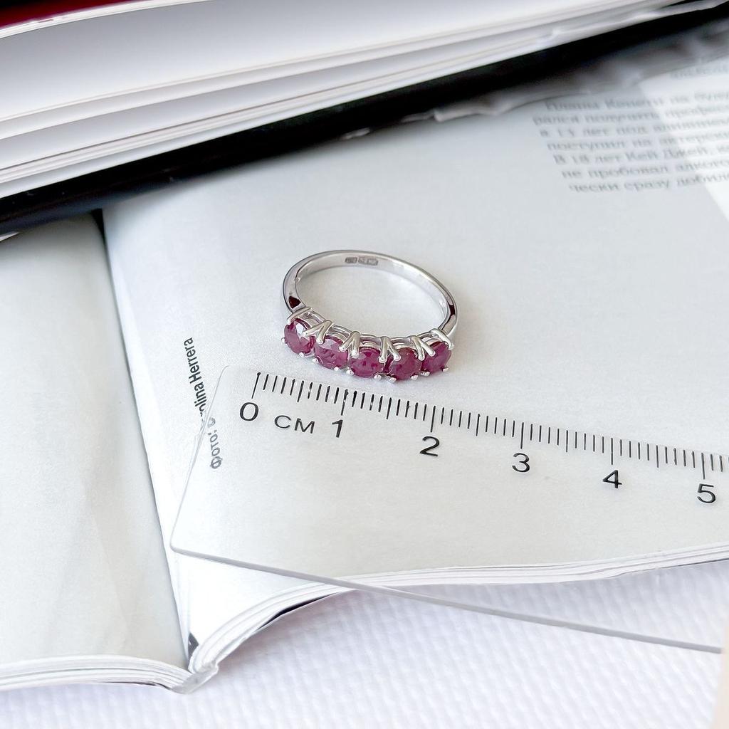 Silver Ring with Natural Ruby 2.1ct, Product Weight 2.48 G (2165460)