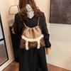 Retro casual large-capacity bag women's 2025 new autumn and winter fashion plush backpack student class big bag