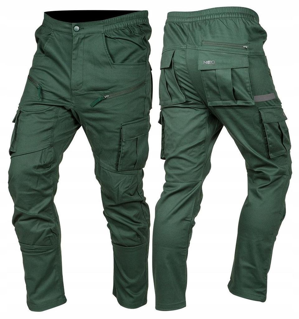 Men' Green Work Trousers, Jogger Type, Outdoor Neo Tools 81-286 1 Pc