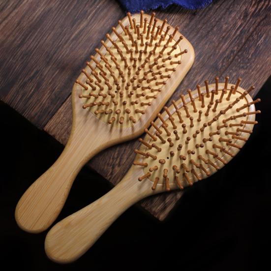 Bamboo Air Cushion Brush Men Women Scalp Massage Hair Comb Anti-static Portable Fluffy Hair Styling Detangling Paddle
