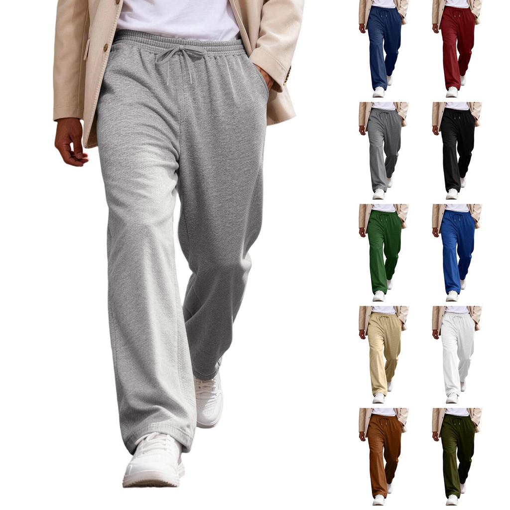 Men's Elastic Waist Drawstring Loose Casual Pants | Comfortable Relaxed-Fit Trousers For Daily & Weekend Wear