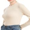 Bottom Shirt Round Neck Sweater Women's Tights Slim Model High Stretch Long Sleeve Elegant Top Knit