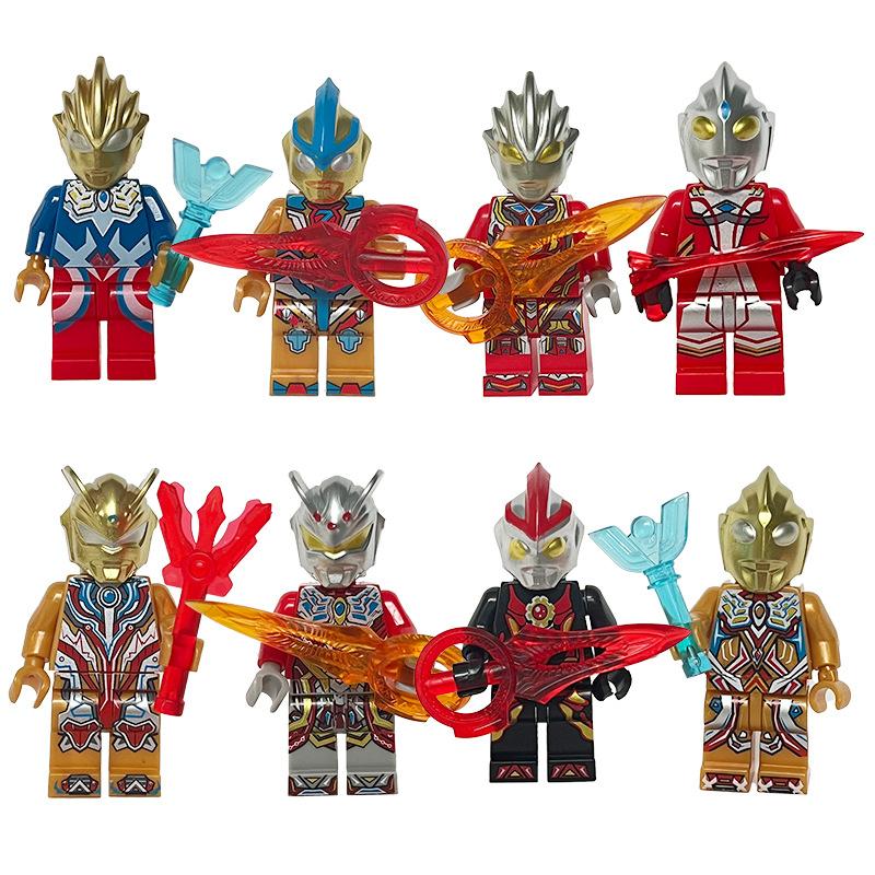 Goldener Krieger Anzug Baustein Puppe Puzzle Kinder Zusammenbau Spielzeug