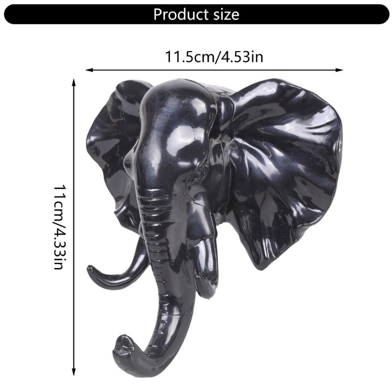 Elephant Deer Head Wall Hook Decorative Key Holder With Sturdy Plastic And Easy Adhesive For Home Decoration
