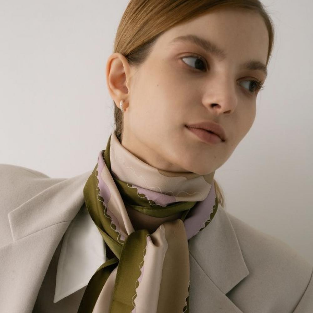 Bb De Soli De Mela Silk Scarf   Khaki Single option