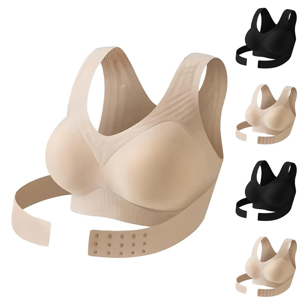 Adjustable Seamless Wireless Bra with Soft Underwire Support Posture Correction Sports Bra Shaping Back Support Comfort Fit