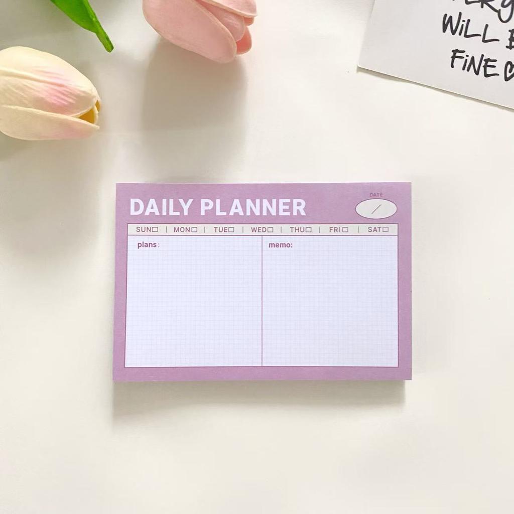 Korean Style High-looking Time List Series Note Pad Memo Plan Check-in Account Material Message Paper Sticky Note