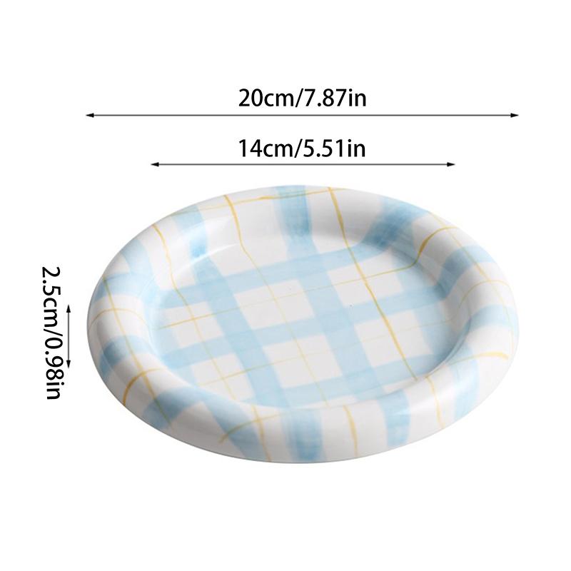 Cute Korean Ceramic Plate Unique Plate For Cake Food Dinner Breakfast Dessert Salad Decorative Dish 8 Inch Table Decorations