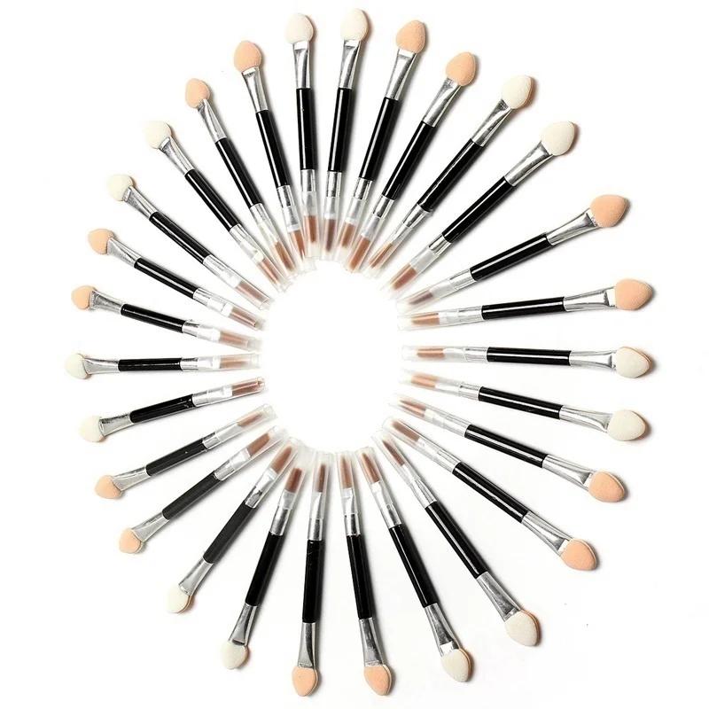 10 Pcs Applicator Double-Ended Cosmetic Brushes Women Makeup Eyeshadow Eyeliner Sponge Lip Brush Set Disposable Makeup Brush