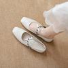 New Designer Women Flat Shoes Spring Square Toe Mary Jane Shoes Girl Fashion Slip-on Loafers