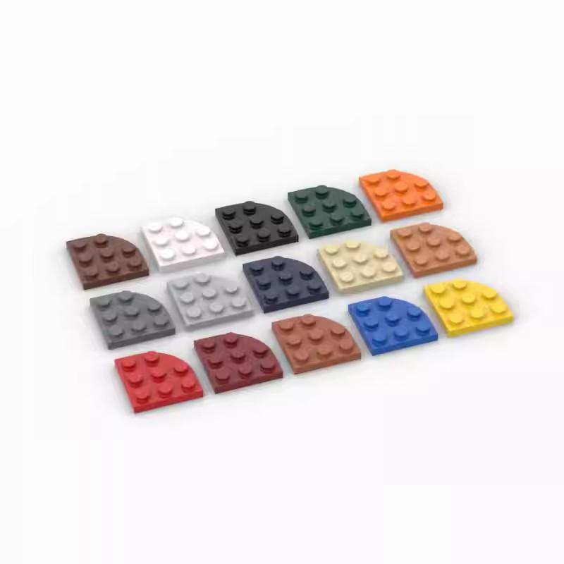 50g/43pcs 30357 Canto Arredondado Bloco 3 X 3 Acessórios de Cor Moc Compatível com Tijolo Curvo Brinquedos DIY Para Criança Peças Técnicas