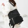 Color Block Women's Backpack Large Capacity Travel Bag PU Shoulder Bag