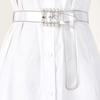 Faux Pearl Adjustable Pin Buckle Belt Dazzling Transparent Waistband Waist Corset for Women Students Slimming Belt