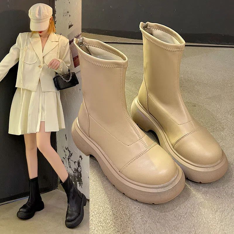 Martin boots winter women's short boots 2025 new spring and autumn single boots small cool thick-soled thin boots increase height
