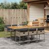 VidaXL Garden Dining Set and Cushions 7 Pcs Grey Rattan 3211274