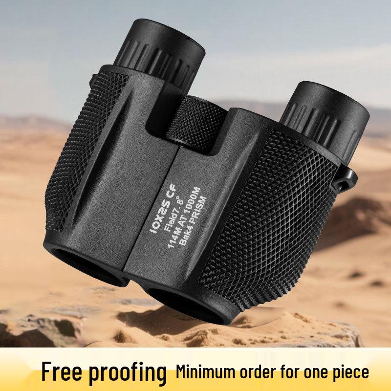 Anti-Paul 10x25 Binoculars with Low-Light Night Vision, High Magnification, Portable for Mountaineering & Camping, HD Quality, Customizable Logo.