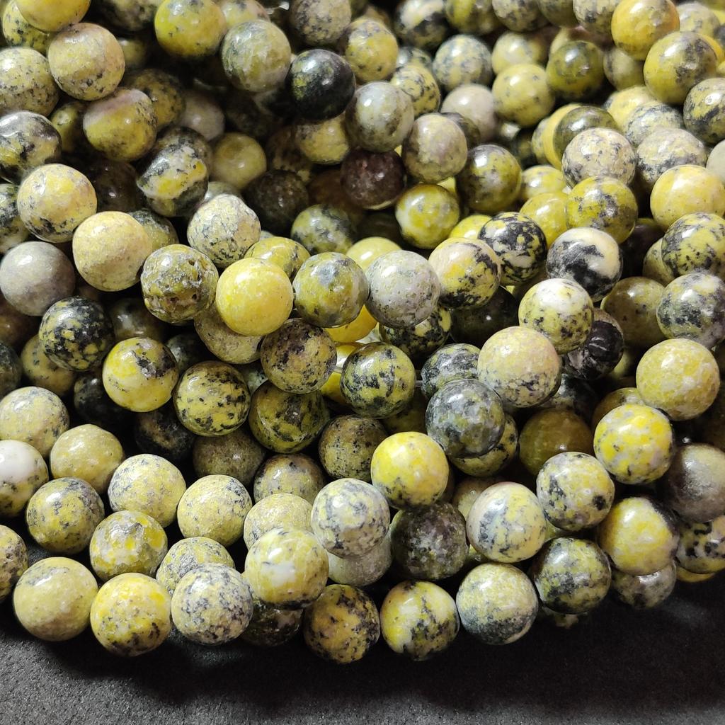 Smooth Round Yellow Serpentine Beads, Loose Beads, Full Strand 14-15 Inch Beads, Gemstone Beads for Jewelry Making, 6mm 8mm 10mm Size Beads.