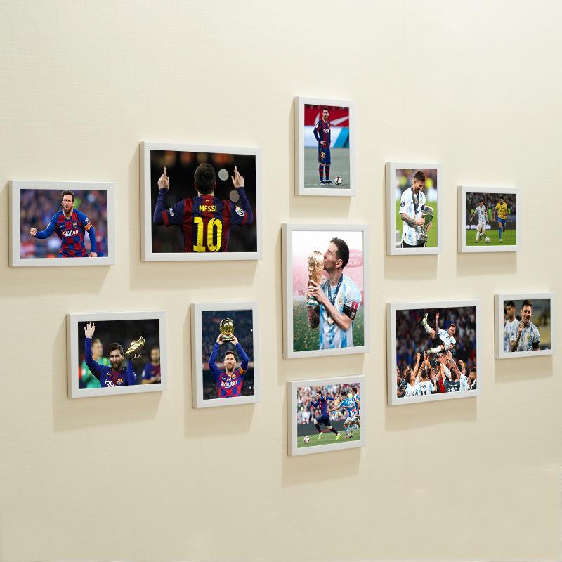 

Argentina World Cup Champion Messi Poster - Living Room Decor, Sofa Background Art, Football Wall Photo 7 inch (3) / 5 inch (8) + Core 1125