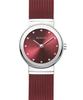 BERING Analog Quartz Classic Collection Watch Stainless Steel Strap Sapphire Crystal Red Mesh Belt x Silver Genuine Imported Product 3 Year Internal