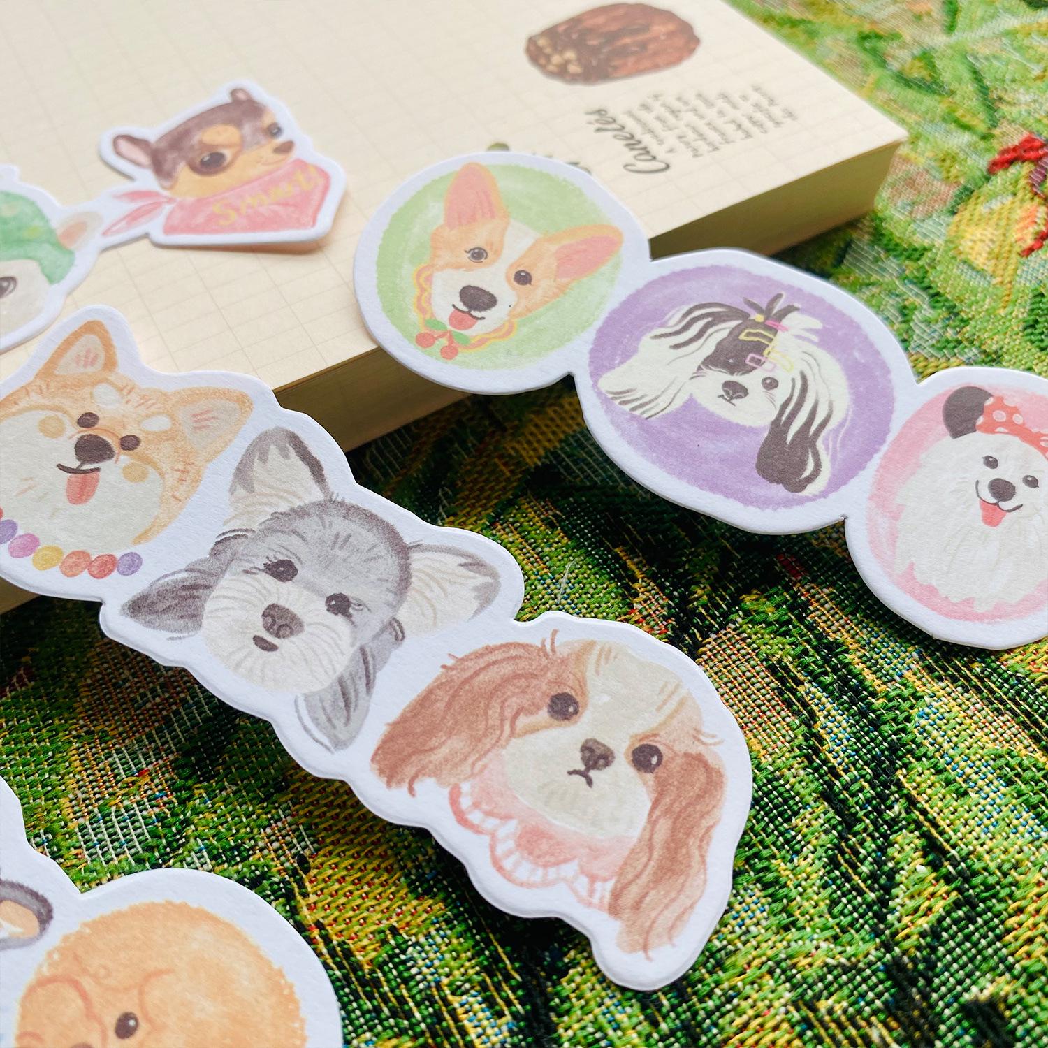 Spicy Sticky Rice Themed Planner Notes: Dog Gathering & Floral Chronicles with Animal-Shaped Papers