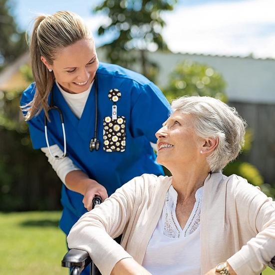 Držák průkazu totožnosti se šňůrkou ve slunečnicovém designu Roztažitelný stylový multifunkční držák na odznak pro skryté postižení