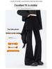 Women's 2026 Spring High-waisted Micro-flare Pants with Ribbon Detail: Slimming, Elastic, and Stylish