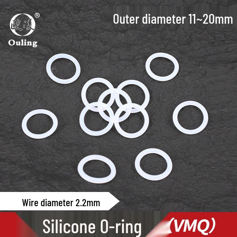 White Silicone O-ring Seal, Outer Diameter: 11-20 mm, Wire Diameter: 2.2 mm OD 11mm*2.2mm (10 pcs)