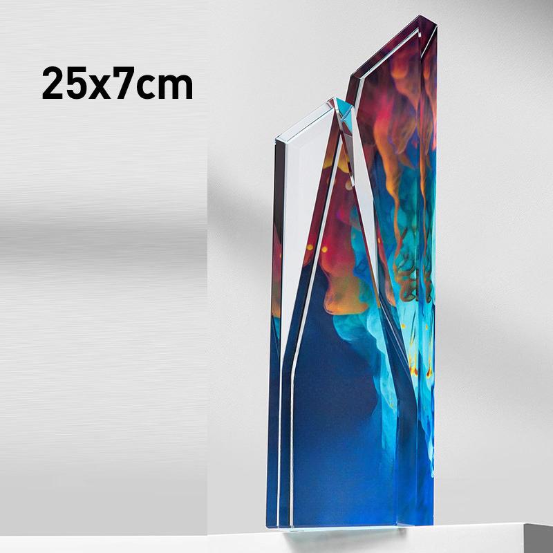 Customized Crystal Trophy, Color Printing Prize Sports Annual Meeting Awards Outstanding Employee Souvenir, Home Decoration, 1Pc