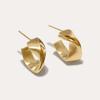 Fashion Brass Plated 18K Real Gold Brushed C-Type Irregular Stud Earrings With Unique Personality And Trend Light Luxury Earrings For Women