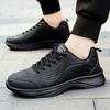 Men's Shoes Autumn and Winter Black Leather Sneakers Waterproof and Non-slip Casual Running Travel Shoes Lightweight Soft Sole Versatile