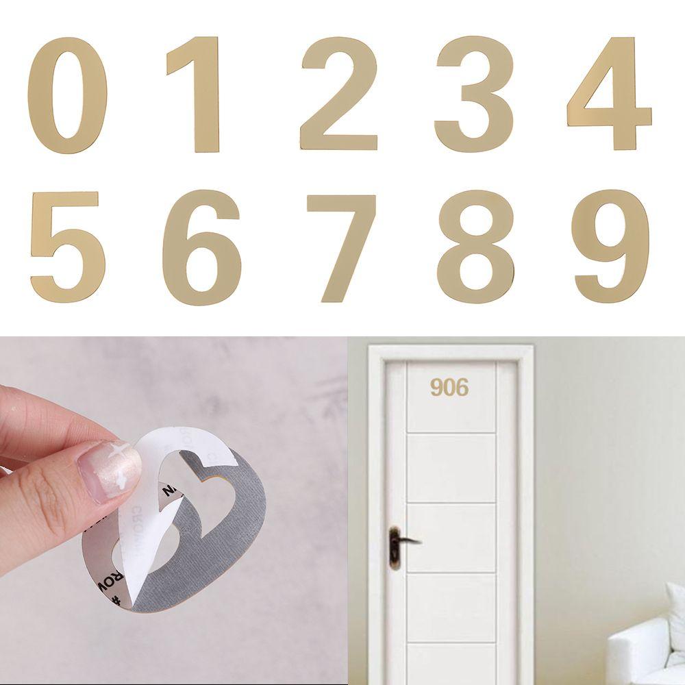1Pcs Modern Hotel Home Sticker Address Self-adhesive Door Plate Number House Drawer Sign Gate Digits Door Numeral Plaque