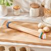 Easy to Clean Rolling Tool for Cookies Pin with Thickness Rings, Ergonomic Measurement Markings Kitchen Tool, Rust Resistant Metal Dough Non-Stick