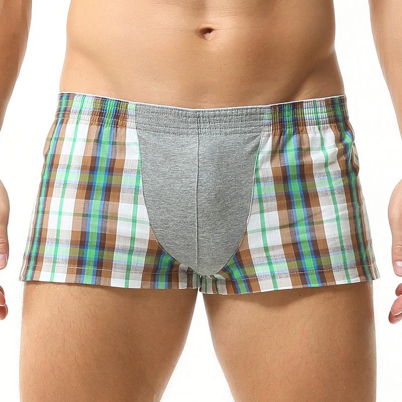 SEOBEAN Heren Lage Taille Sexy Geruite Boxer Shorts