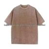 T-shirt unisex retrò in stile americano distressed in cotone pesante