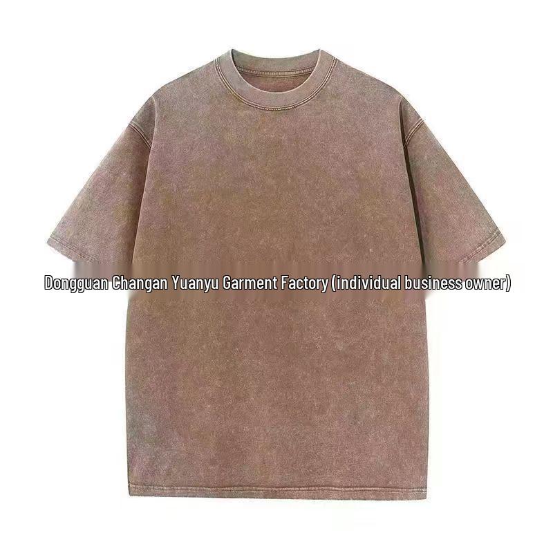 T-shirt unisex retrò in stile americano distressed in cotone pesante