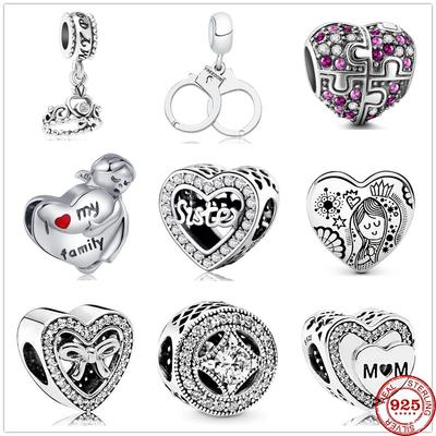 New Original 925 Silver Sister Family Mom Jigsaw Charm Bead Fit Fasion Charms Silver 925 Bracelets Beads Bracelet Diy Jewelry