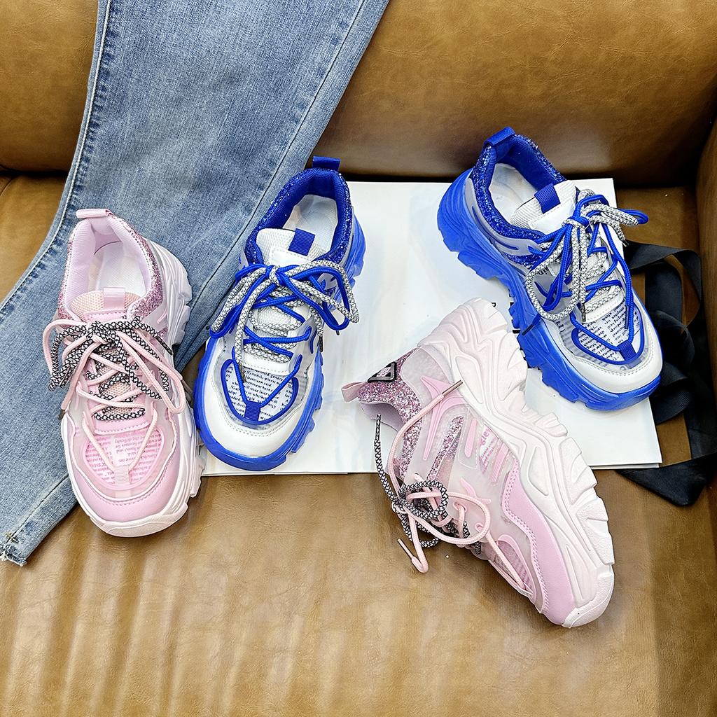 2025 Jaro Nové Boty pro tátu s tlustou podrážkou Dámské s tlustou podrážkou Všestranné Streetové Sportovní boty Ins Módní Ležérní Dámské boty