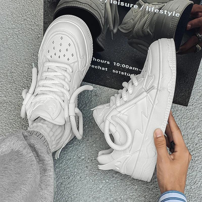 Fashion Street Purple Platform Sneakers Unisex Original Design Men's Skateboard Shoes Fashion Leather Casual Sports Shoes For Men Women