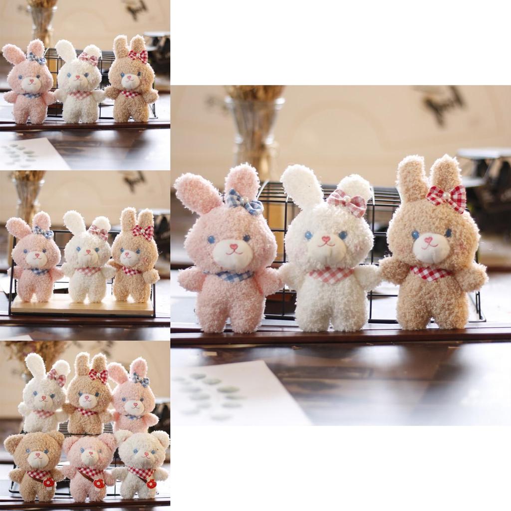 Adorable Plush Bear Keychain Soft Toy Cute Rabbit Backpack Pendant Wholesale