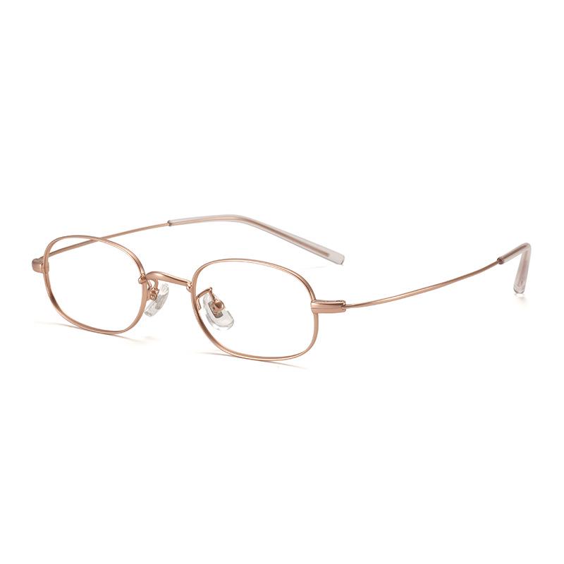 Women's Ultralight Small Oval Titanium Eyeglass Frames for High Prescription